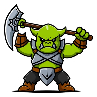 Ork warrior with battle axe sticker