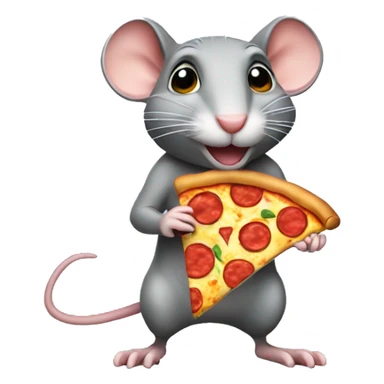 A rat holding a pizza sticker