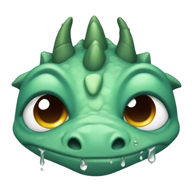 sad dragon with tears sticker