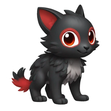 Cute cool black red animal hybrid Fakemon full body sticker