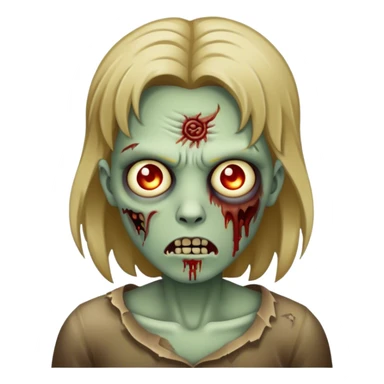 zumbi com cabelo loiro escuro sticker