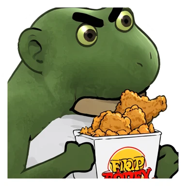 Monkey eating fried chicken  sticker