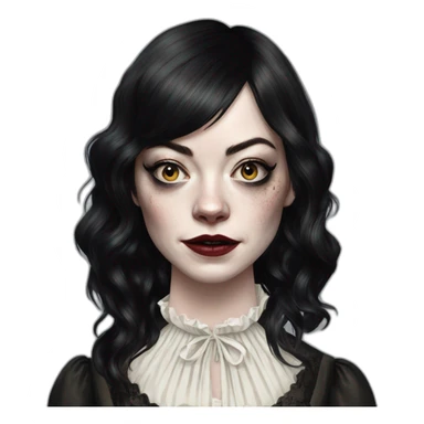 Emma Stone Victorian Poor Things black hair zombie sticker