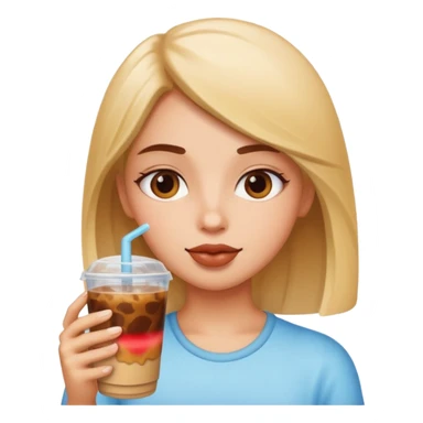A girl drinking ice coffe  sticker