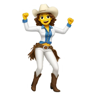 white cowgirl dancing sticker