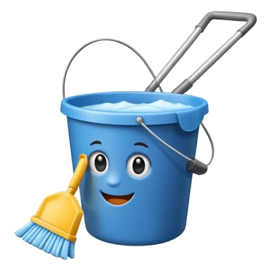 bucket filled cleaning equipments sticker