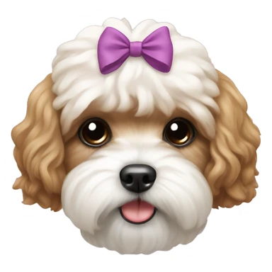 Shihpoo with bow sticker