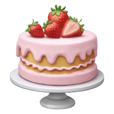 Light Pink strawberries and cream birthday cake  sticker