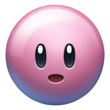 Metal cute Kirby ball driving on 4 car wheels sticker