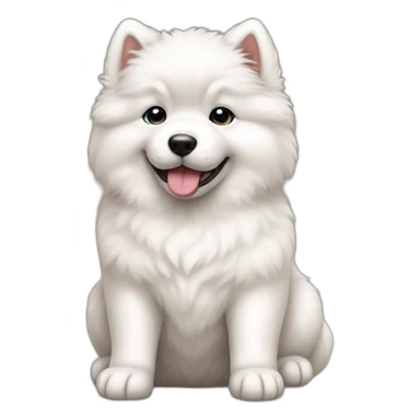 samoyed sit puppy full body sticker