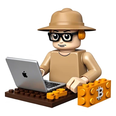 lego homme hackeur bitcoin sticker