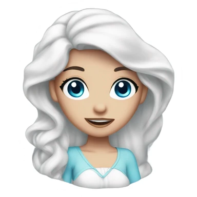 ariel with blue eyes wearing a white top sticker