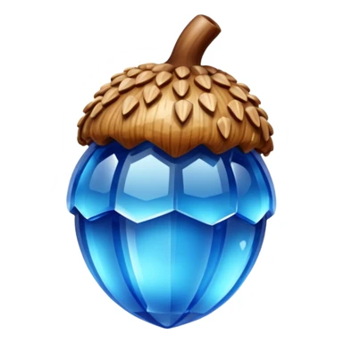 Blue crystallised acorn sticker