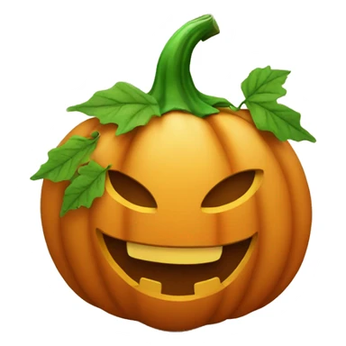 Pumpkin with leaves sticker