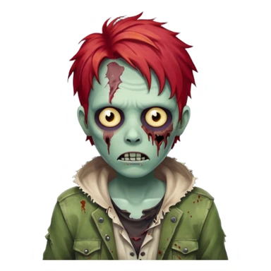 Zombie ponda red hair  sticker