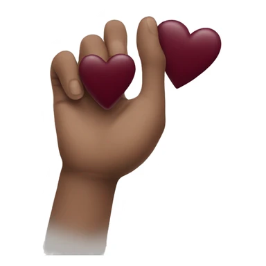 white hand holding a burgundy heart sticker