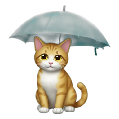 Cat with umbrella sticker
