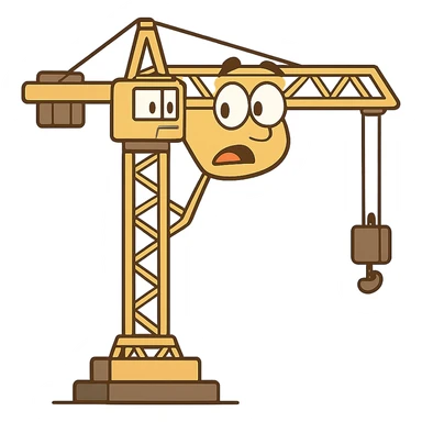 flat toon style grue de construction sticker
