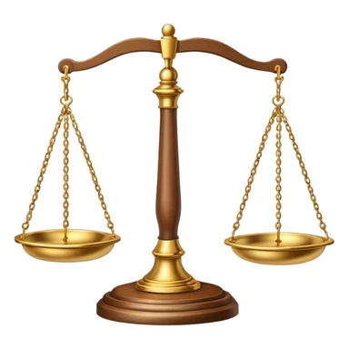 Scales of justice balanced with gavel sticker