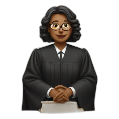 judge shows heart by her hands sticker