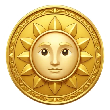 Heavenly Golden Coin Magic Fantasy Low Poly sticker