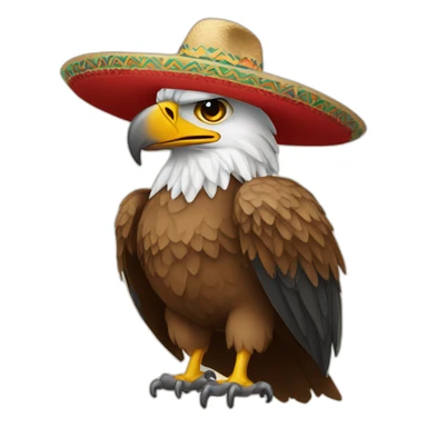 Eagle wearing a sombrero sticker