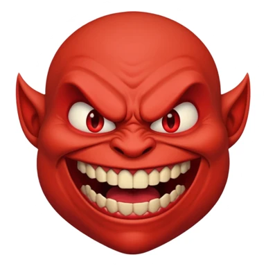 evil laugh, angry face sticker