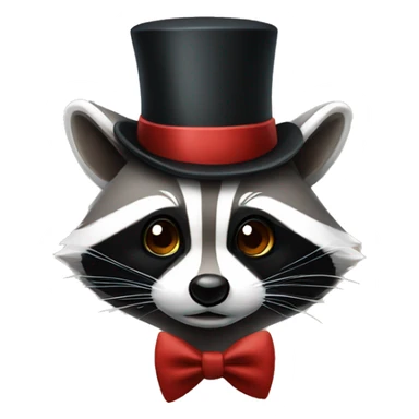 Raccoon with top hat  sticker