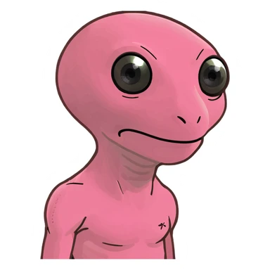 Pink alien  sticker