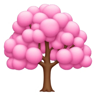Pink tree with white bow sticker