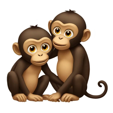 Two monkeys kissing sticker