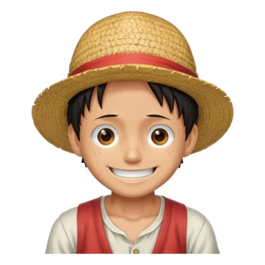 Emoji de luffy dans one piece sticker