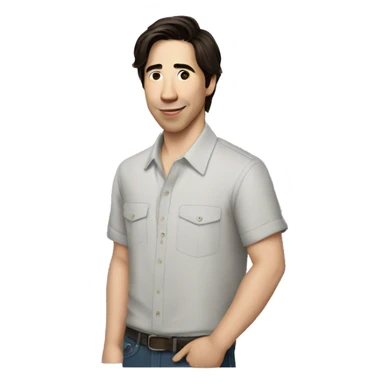 Justin Long wearing shirt sticker