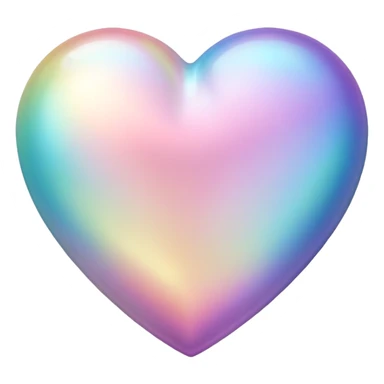 Pastel gradient hue iridescent heart sticker