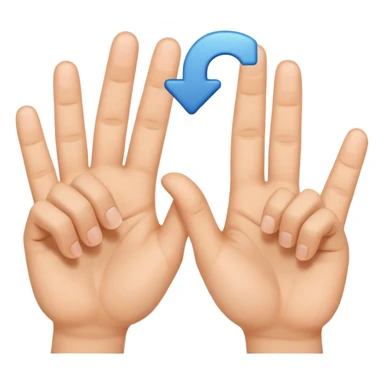Make the 67 emoji with the two hands making the 67 meme sticker