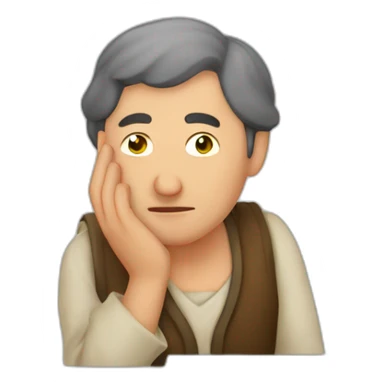 Romanian peasant villager facepalm sticker