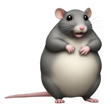 A fat rat eating sticker