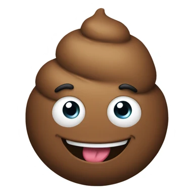 smiling poop with hands sticker