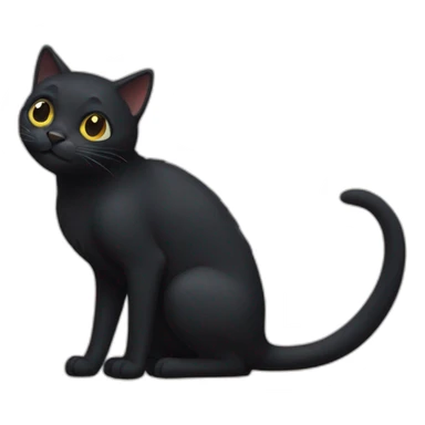 Black cat dinosor sticker