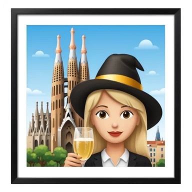 barcelona with sagrada familia sticker