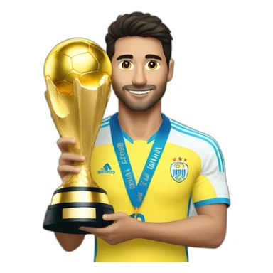 julian alvarez con la copa del mundo sticker