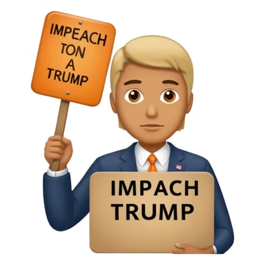 man holding sign that says impeach trump sticker