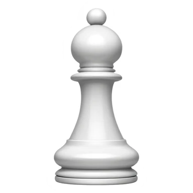 white plastic chess pieces, pawn, white sticker