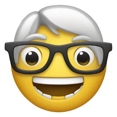 Smile Face with brocken teeth and glasses  sticker