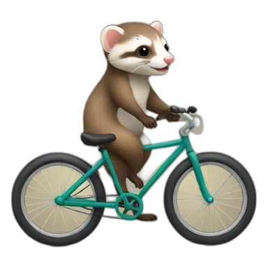 ferret ride a bicycle sticker