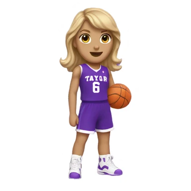 Taylor Swift wearing purple basketball uniform  sticker