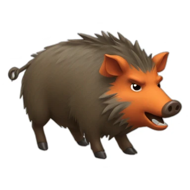 ANGRY wild boar with orange cap sticker