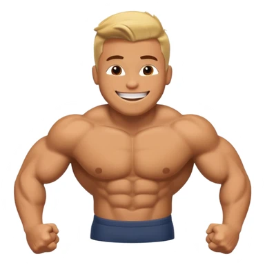 Buff roblox character doing a pushup emoji sticker