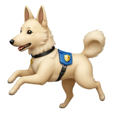 White belgian Shepard Runs away from police car sticker