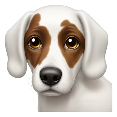 white dog with black patch on eye with brown eyes  sticker